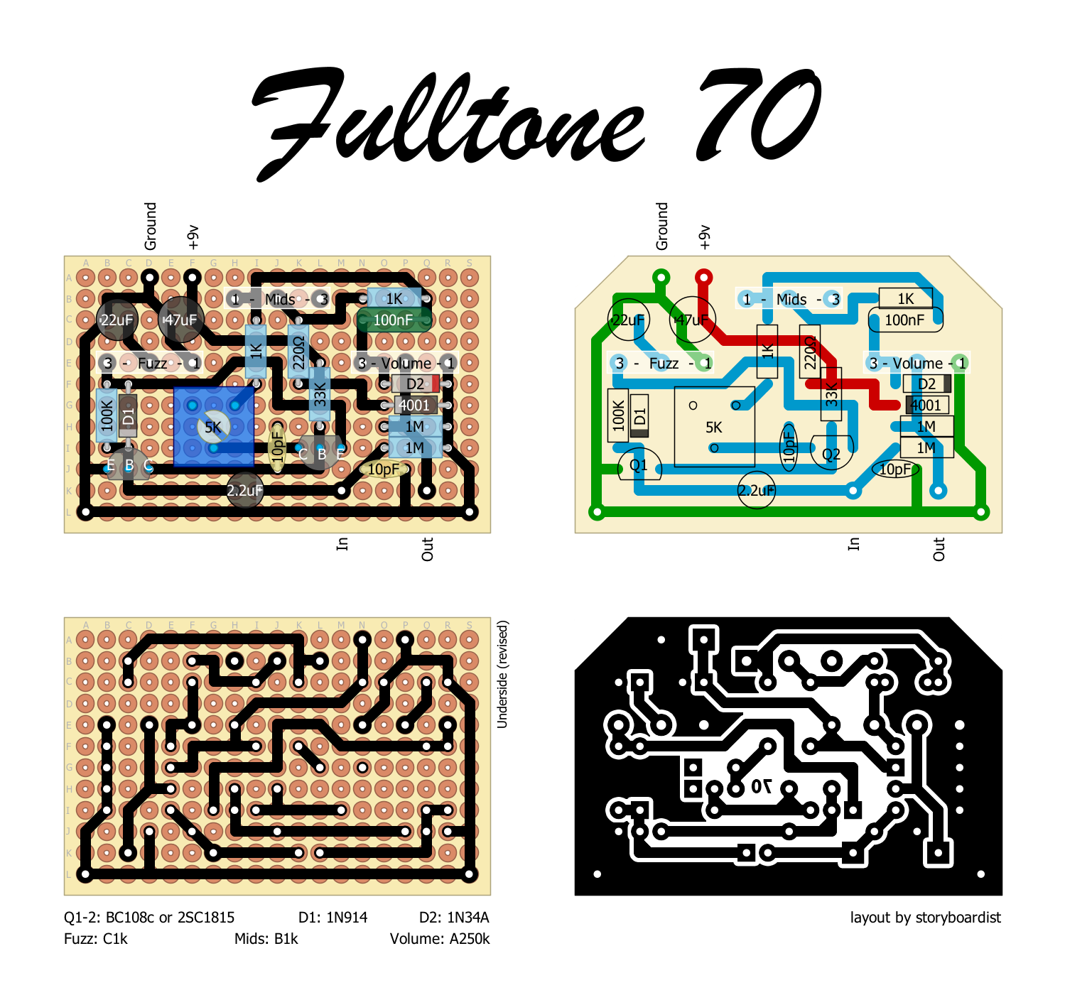 Perf and PCB Effects Layouts: Fulltone 70